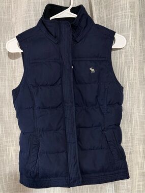 VTG Abercrombie And Fitch Men Small Blue Down Puffer Vest Y2K Sporty Gorpcore